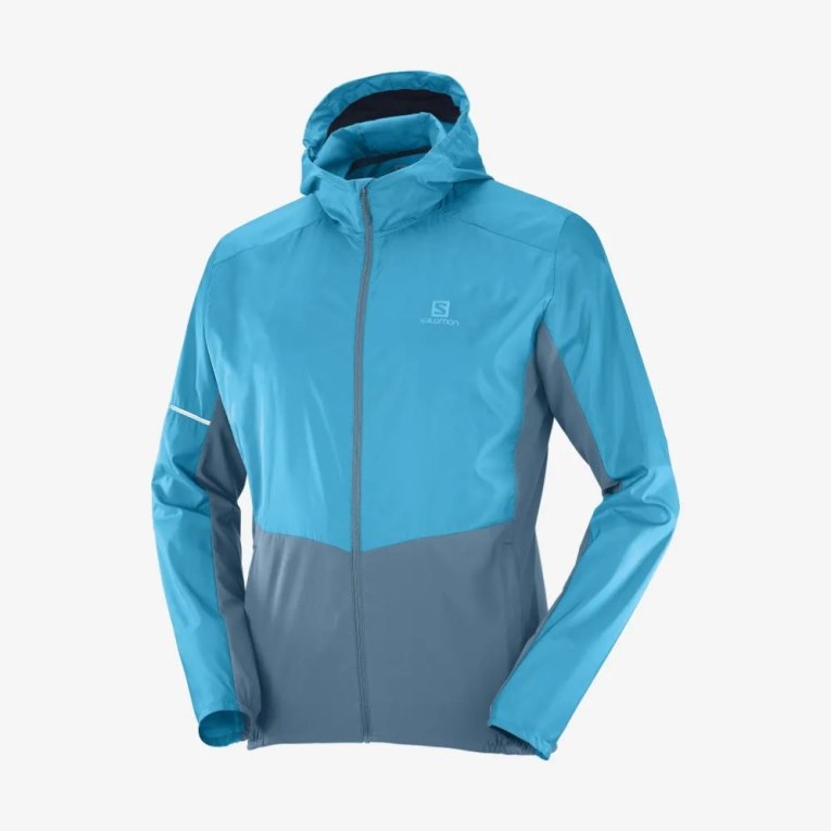 Turquoise Salomon Agile Men's Windbreaker | IE CM1476